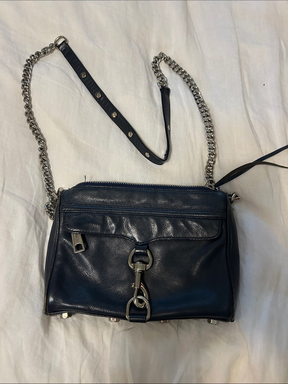 Rebecca Minkoff  Chain-Handle Crossbody Bag Navy